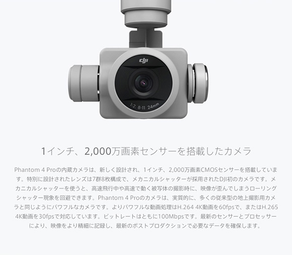 1インチ2,000万画素のCMOSセンサーを搭載