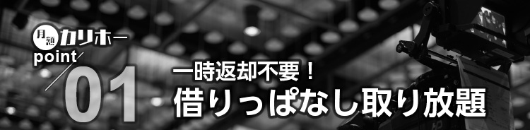 カリホーPoint01 一時返却不要！ 借りっぱなし撮影し放題