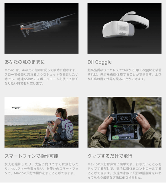 DJI GOGGLE等MAVIC PROの特徴1